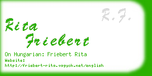 rita friebert business card